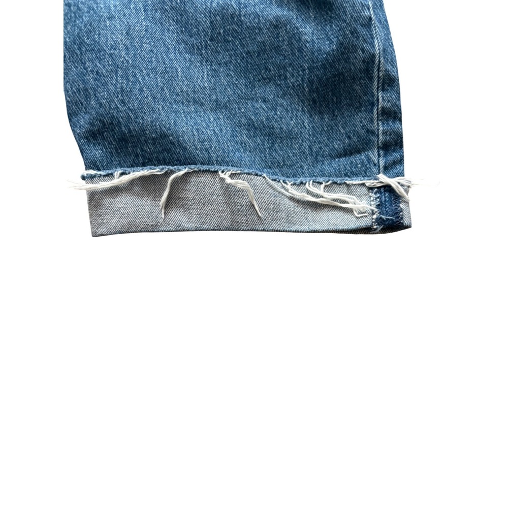 Universal Thread Women High-Rise Straight Distressed Jeans Blue 6/28R Frayed Hem - Picture 3 of 4